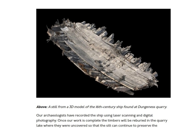 Редкий елизаветинский корабль обнаружен в карьере в 300 метрах от берега